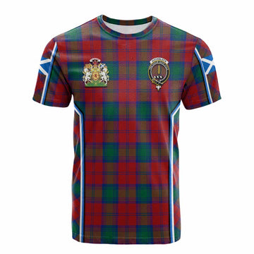 Auchinleck (Affleck) Tartan Crest Cotton T-shirt Scotland Coat of Arm Flag Style