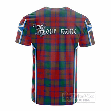 Auchinleck (Affleck) Tartan Crest Cotton T-shirt Scotland Coat of Arm Flag Style