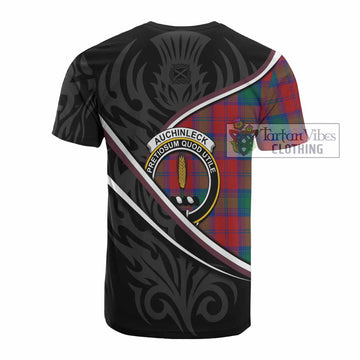 Auchinleck (Affleck) Tartan Family Crest Cotton T-shirt Celtic Scottish Thistle Floral