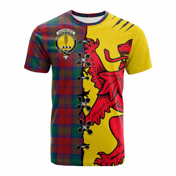 Auchinleck (Affleck) Tartan Family Crest Cotton T-shirt Lion Rampant Honor