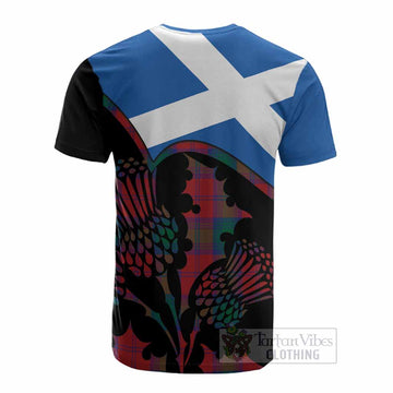 Auchinleck (Affleck) Tartan Family Crest Cotton T-shirt Scotland Thistle Floral Flag Style