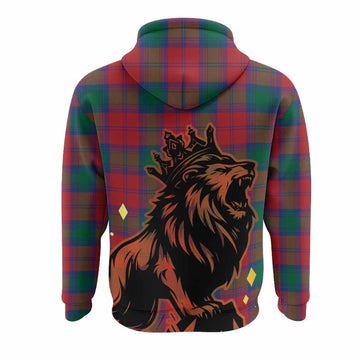Auchinleck (Affleck) Tartan Family Crest Hoodie Crowned Lion Roaring