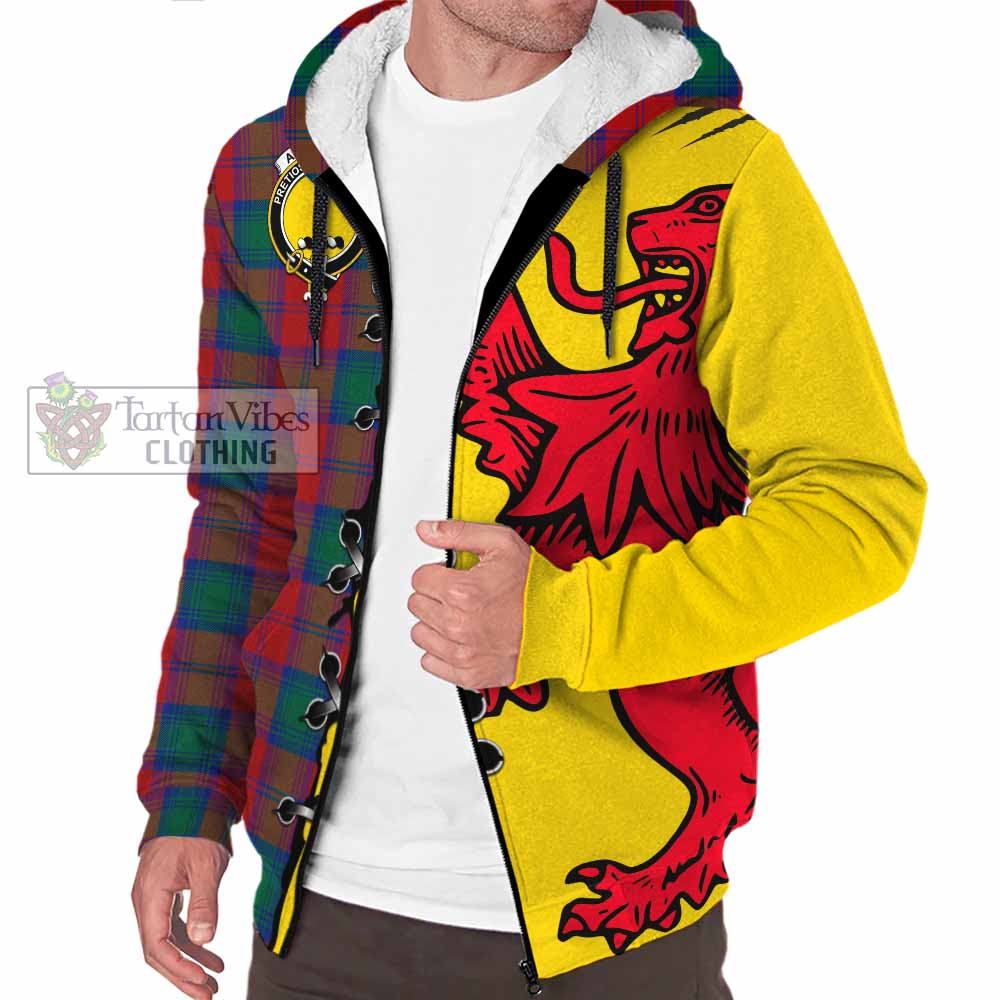 Auchinleck (Affleck) Tartan Family Crest Sherpa Hoodie Lion Rampant Honor - Tartan Vibes Clothing