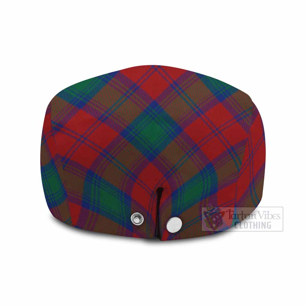 Auchinleck (Affleck) Tartan Flat Cap, Jeff Cap Cross Style with Family Crest - Tartan Vibes Clothing