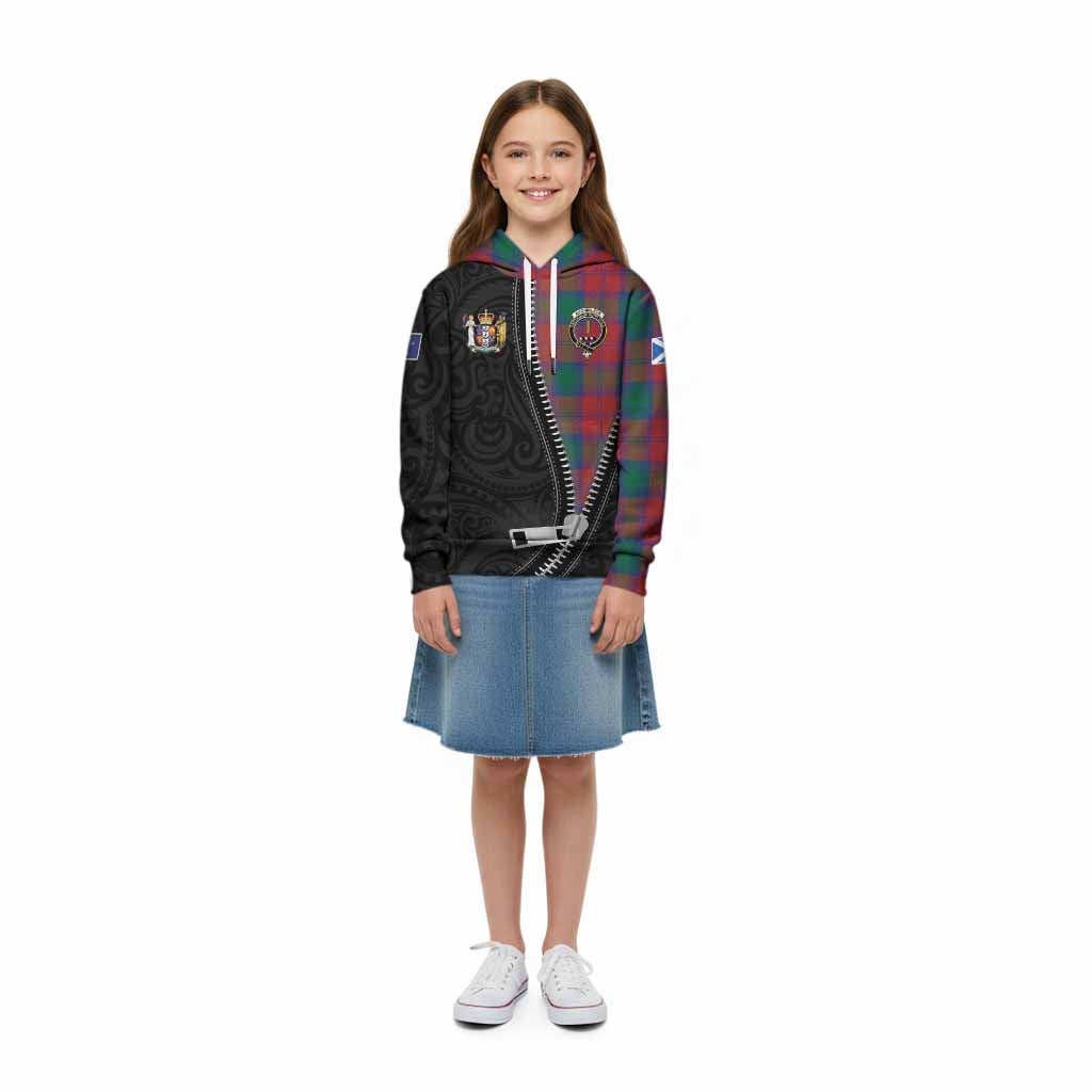 Auchinleck (Affleck) Tartan Kid Hoodie New Zealand Pattern Unique Zipper Stylized