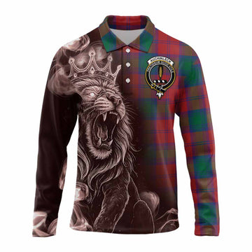 Auchinleck (Affleck) Tartan Long Sleeve Polo Shirt Roaring Lion Heritage