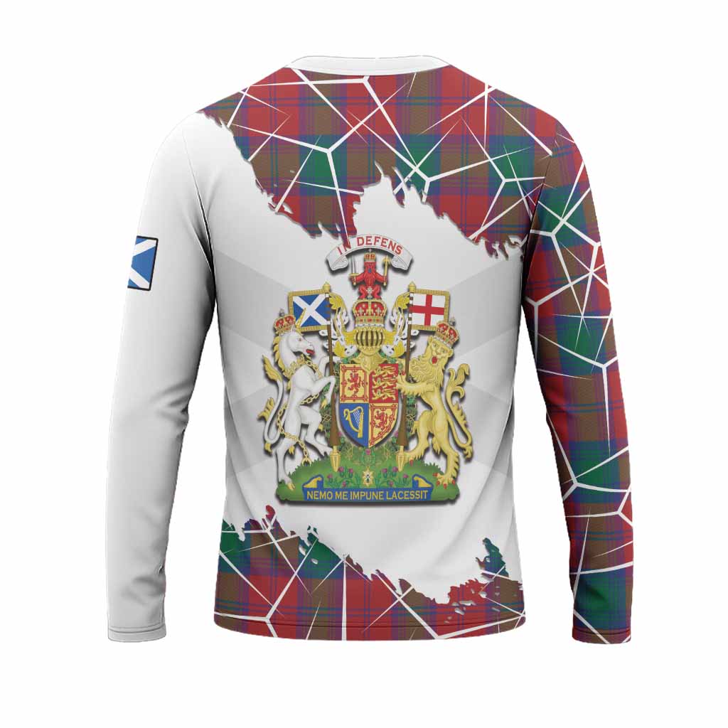 Auchinleck (Affleck) Tartan Long Sleeve T-Shirt with Family Crest and Lion Rampant Grunge Style