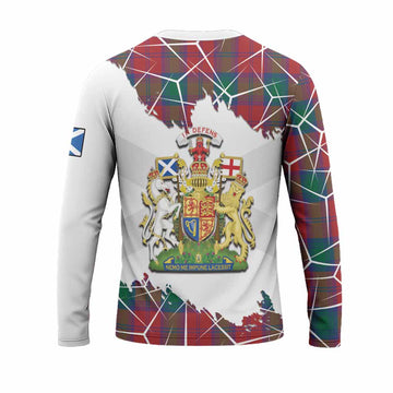 Auchinleck (Affleck) Tartan Long Sleeve T-Shirt with Family Crest and Lion Rampant Grunge Style
