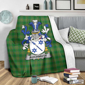 Auchmuty Irish Clan Tartan Blanket with Coat of Arms - Tartan Vibes Clothing