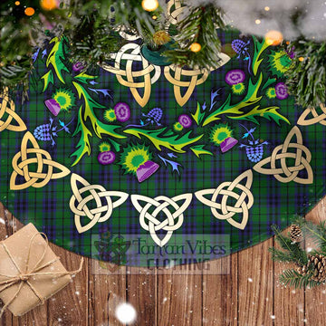 Tartan Vibes Clothing Austin Tartan Christmas Tree Skirt with Thistle Celtic Knot Style
