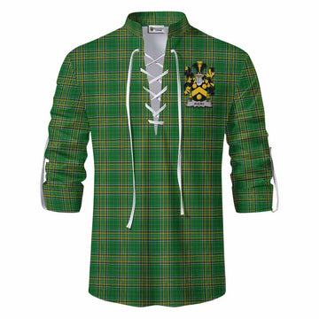 Avery Irish Clan Tartan Ghillie Kilt Shirt with Coat of Arms Men - Tartan Vibes Clothing
