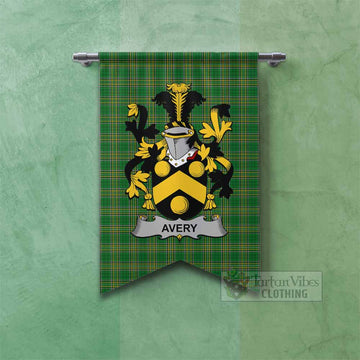 Avery Irish Clan Tartan Gonfalon, Tartan Banner with Coat of Arms