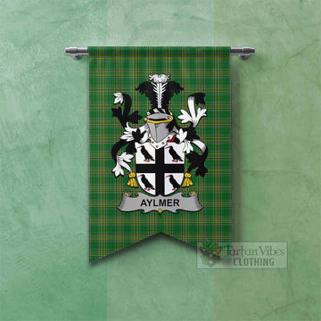Tartan Vibes Clothing Aylmer Irish Clan Tartan Gonfalon, Tartan Banner with Coat of Arms