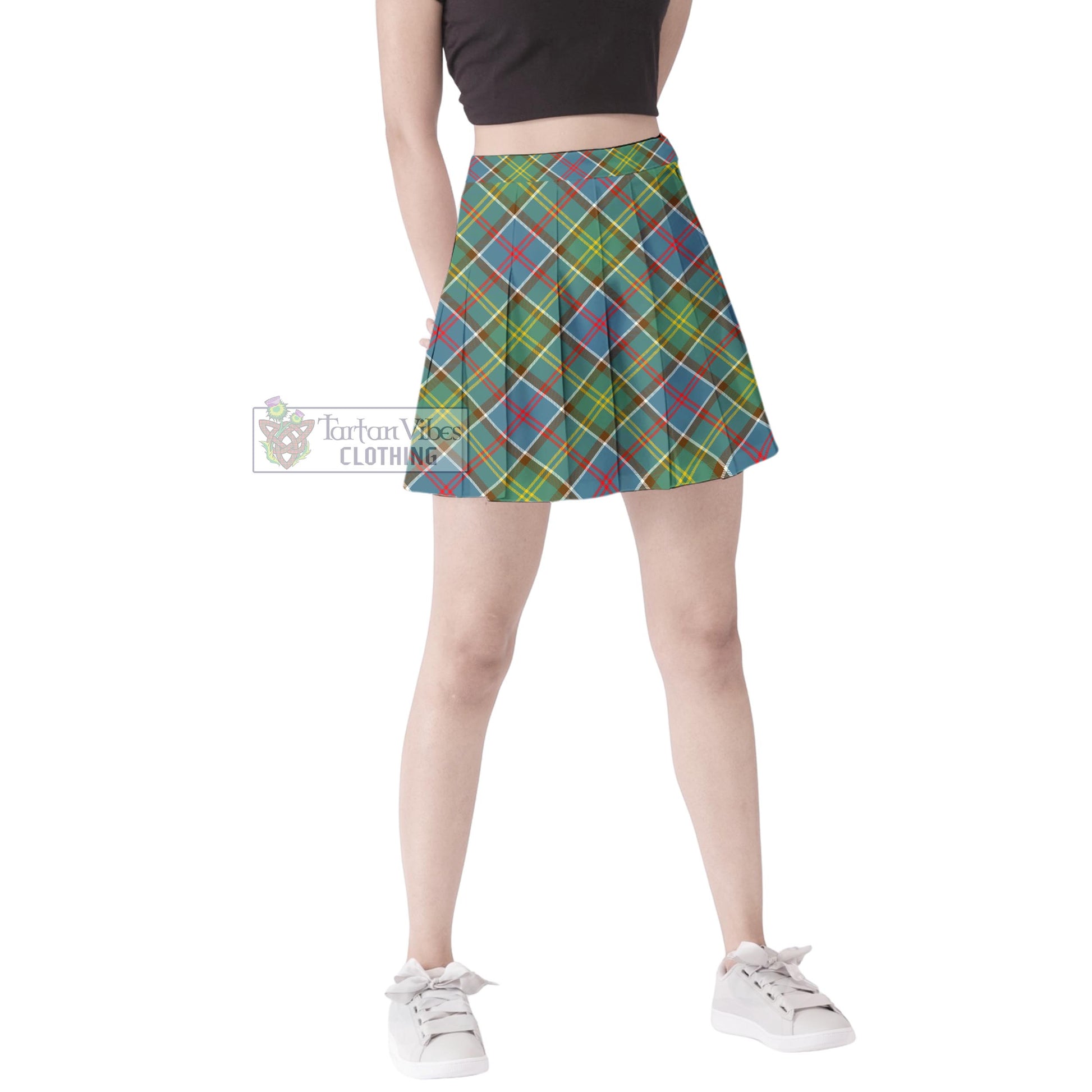 Tartan Vibes Clothing Ayrshire District Tartan Women's Plated Mini Skirt