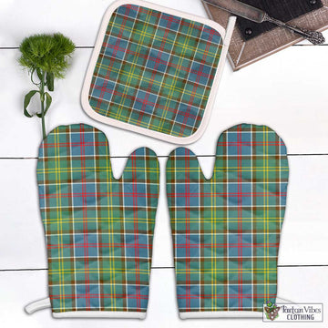 Ayrshire District Tartan Combo Oven Mitt & Pot-Holder Combo 2 Oven Mitt & 1 Pot-Holder Black - Tartan Vibes Clothing
