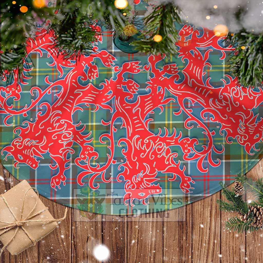 Ayrshire District Tartan Christmas Tree Skirt Lion Rampant Style - Tartan Vibes Clothing