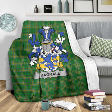 Tartan Vibes Clothing Bagnall Irish Clan Tartan Blanket with Coat of Arms