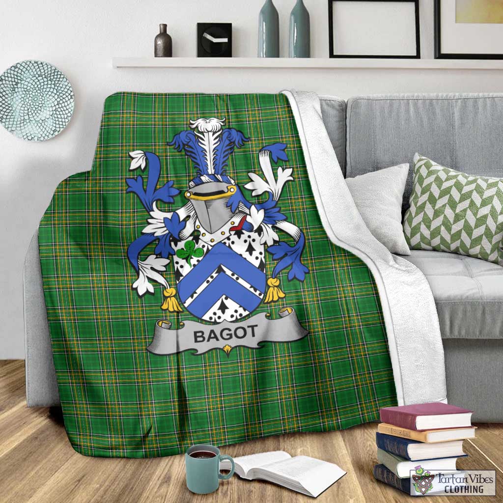 Bagot Irish Clan Tartan Blanket with Coat of Arms - Tartan Vibes Clothing