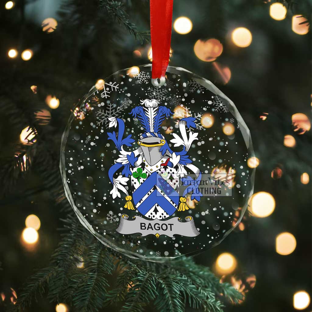 Bagot Irish Clan Christmas Glass Ornament with Coat of Arms - 2D-tartanvibesclothing