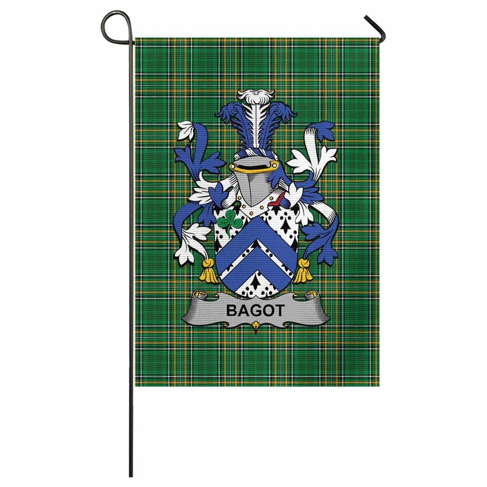 Bagot Irish Clan Tartan Flag with Coat of Arms