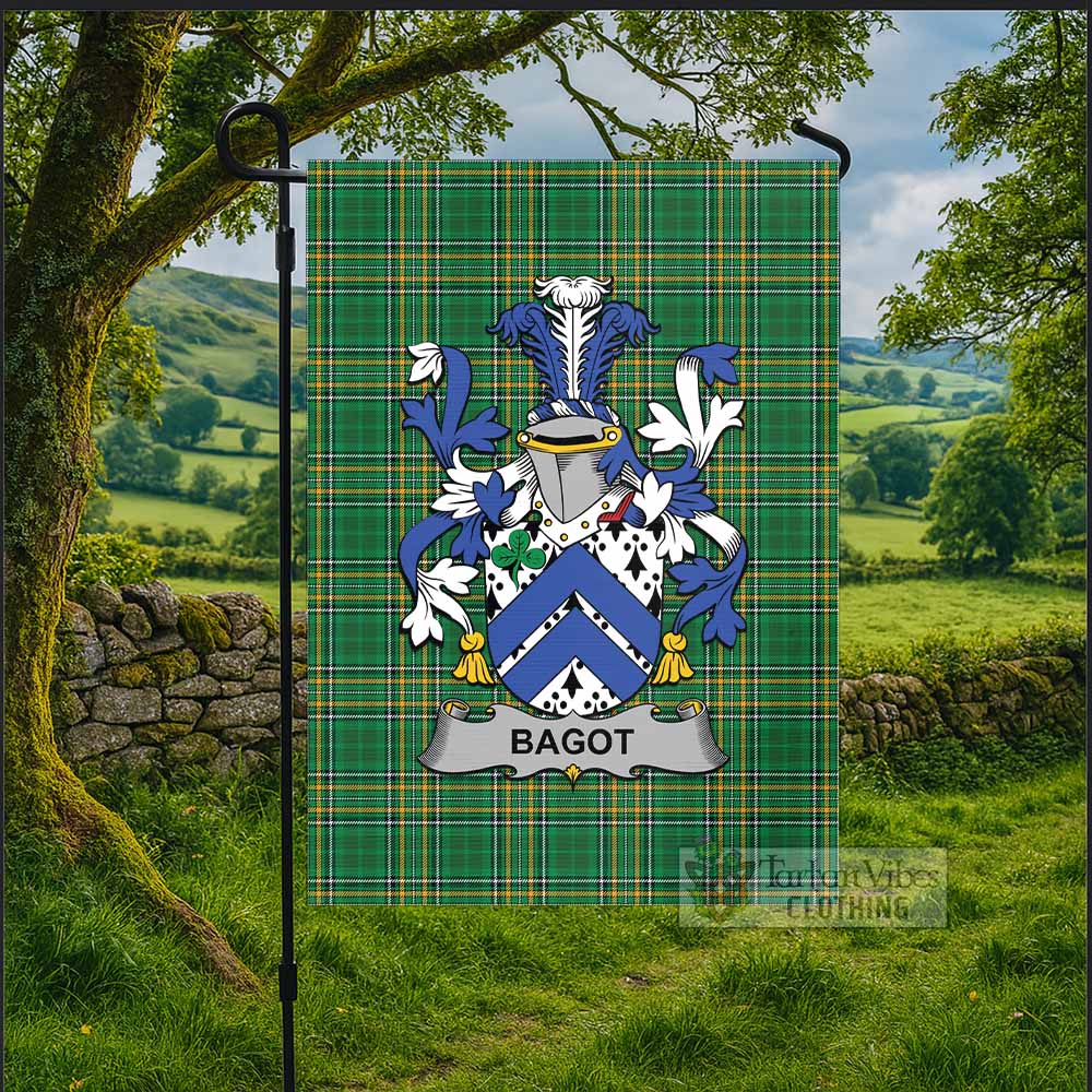 Bagot Irish Clan Tartan Flag with Coat of Arms
