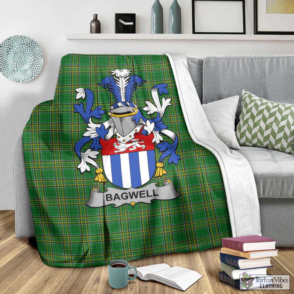 Bagwell Irish Clan Tartan Blanket with Coat of Arms - Tartan Vibes Clothing