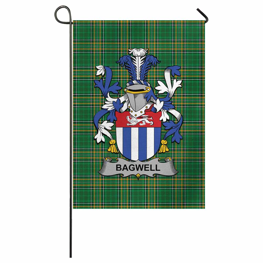 Bagwell Irish Clan Tartan Flag with Coat of Arms