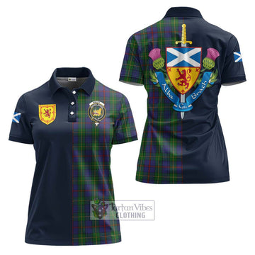Bailey Tartan Women's Polo Shirt Alba with Scottish Lion Royal Arm Half Style Women - Tartan Vibes Clothing