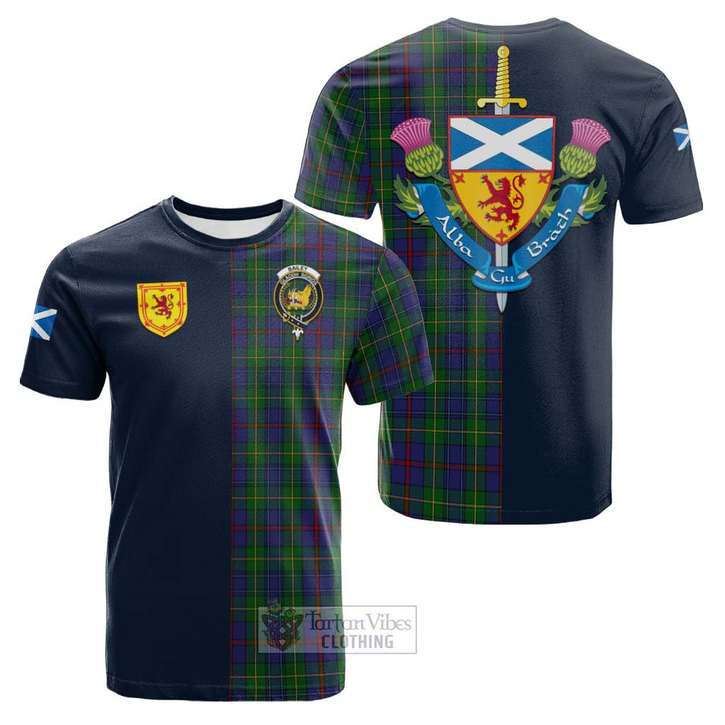 Bailey Tartan Cotton T-shirt Alba with Scottish Lion Royal Arm Half Style Kid's Shirt - Tartan Vibes Clothing