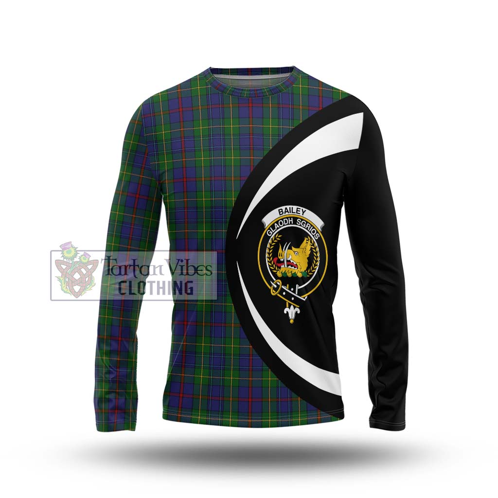 Bailey Tartan Long Sleeve T-Shirt with Family Crest Circle Style Unisex - Tartan Vibes Clothing