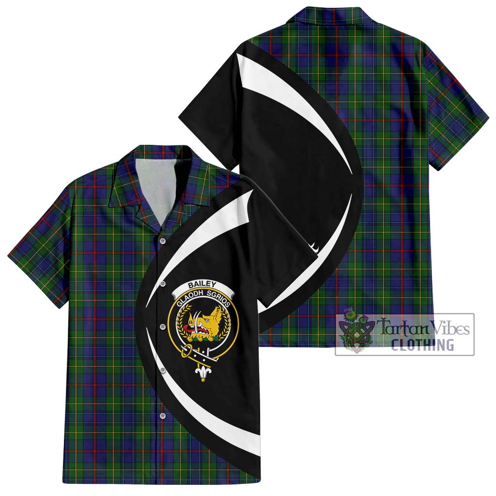 Bailey Tartan Hawaiian Shirt with Family Crest Circle Style Kid - Tartan Vibes Clothing