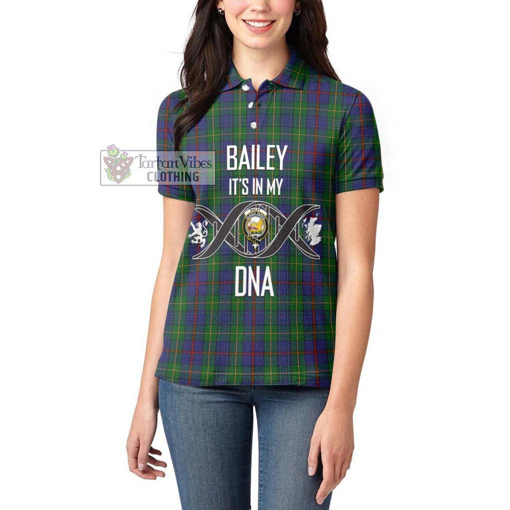 Bailey Tartan Women's Polo Shirt with Family Crest DNA In Me Style Women - Tartan Vibes Clothing