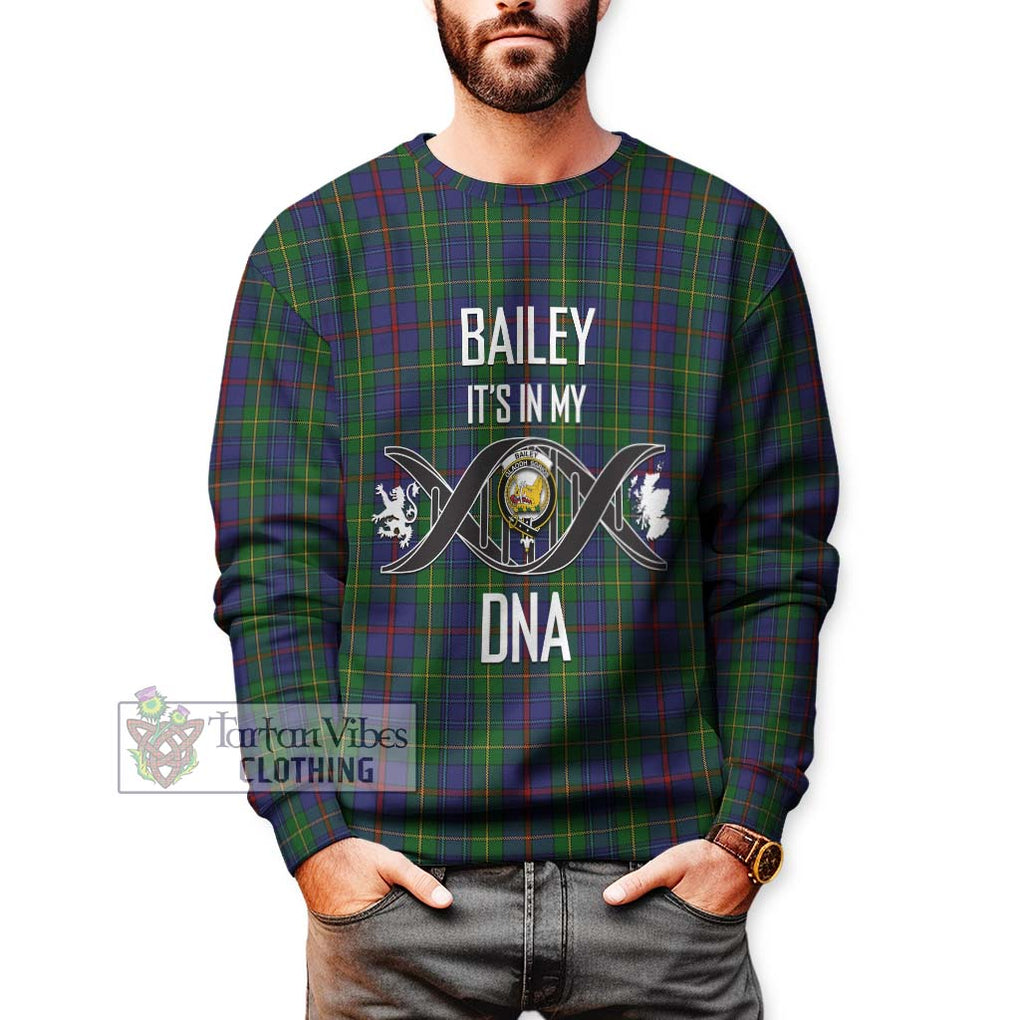 Bailey Tartan Sweatshirt with Family Crest DNA In Me Style Unisex - Tartanvibesclothing Shop