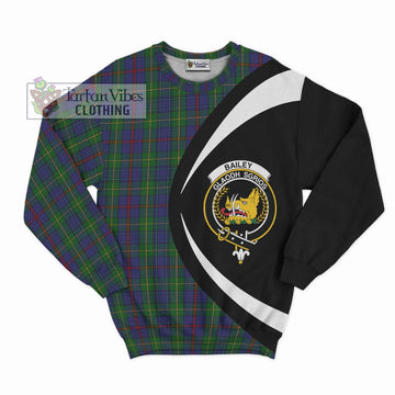 Bailey Tartan Sweatshirt with Family Crest Circle Style Unisex - Tartan Vibes Clothing