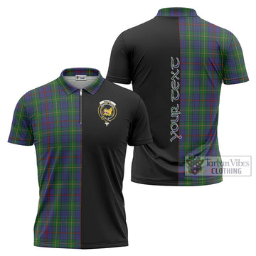 Bailey Tartan Zipper Polo Shirt with Family Crest and Half Of Me Style Unisex - Tartan Vibes Clothing