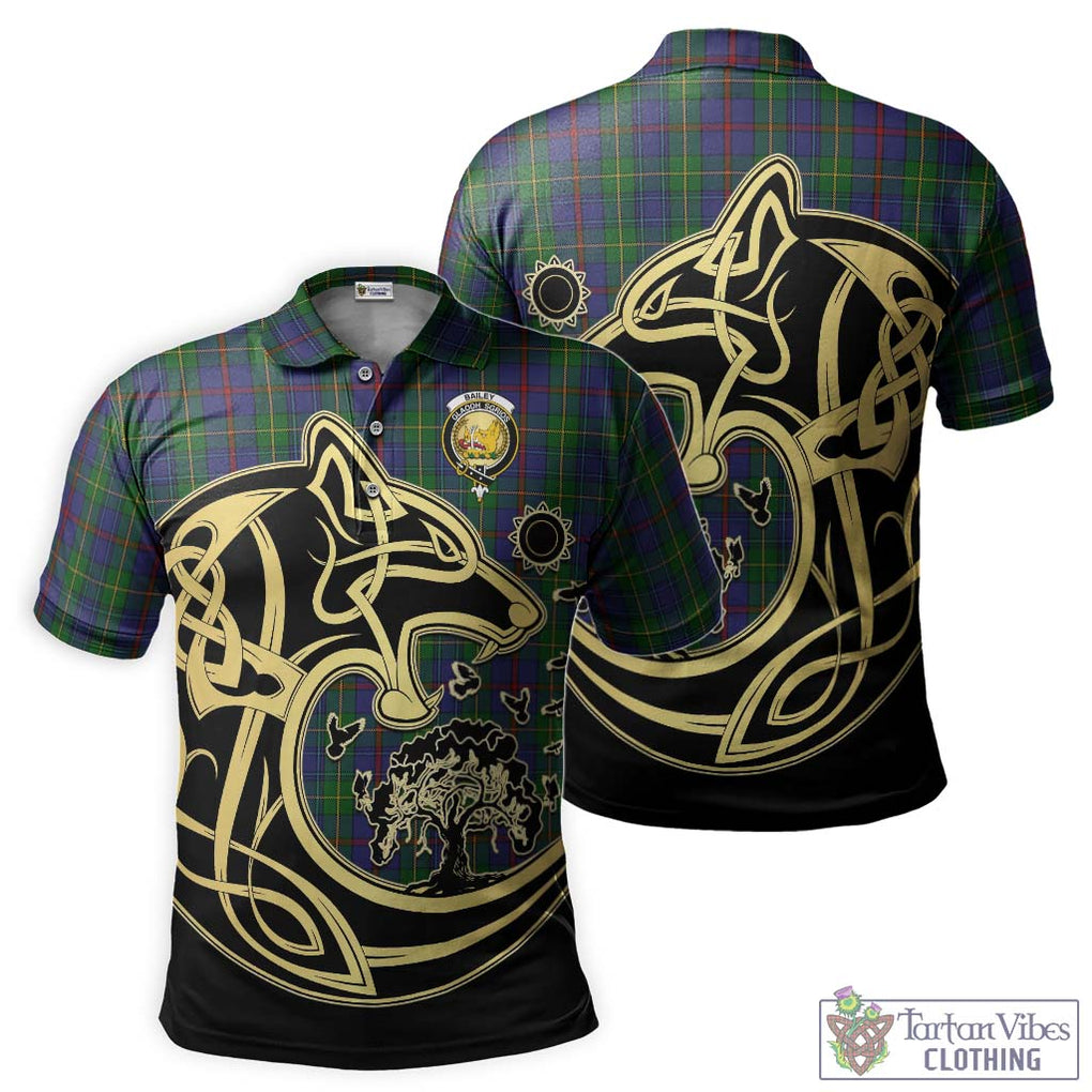 Bailey Tartan Polo Shirt with Family Crest Celtic Wolf Style Kid - Tartan Vibes Clothing