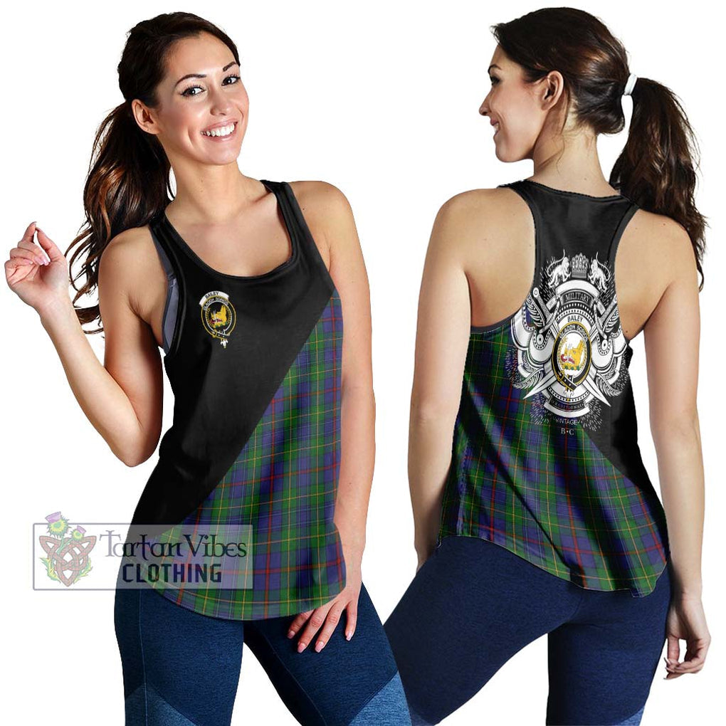 Bailey Tartan Women's Racerback Tanks with Family Crest and Military Logo Style 4XL - Tartan Vibes Clothing