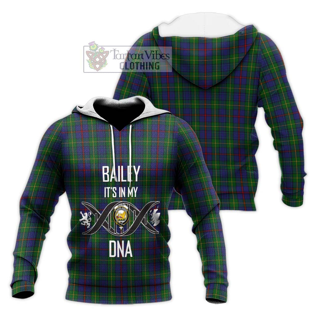 Bailey Tartan Knitted Hoodie with Family Crest DNA In Me Style Unisex Knitted Pullover Hoodie - Tartan Vibes Clothing