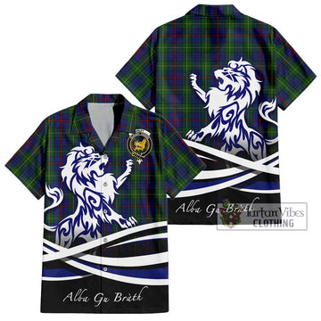 Bailey Tartan Hawaiian Shirt with Alba Gu Brath Regal Lion Emblem Kid - Tartan Vibes Clothing