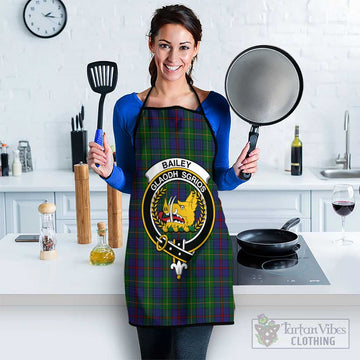 Bailey Tartan Apron with Family Crest Black - Tartan Vibes Clothing