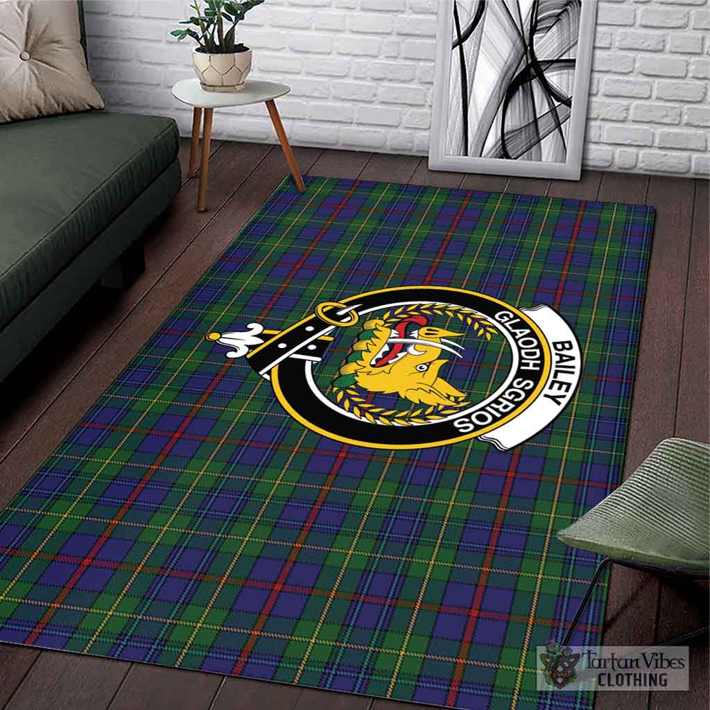 Bailey Tartan Area Rug with Family Crest L 59*86 inch (150x220 cm) - Tartan Vibes Clothing