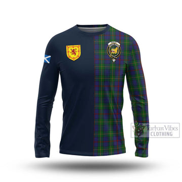 Bailey Tartan Long Sleeve T-Shirt Alba with Scottish Lion Royal Arm Half Style Unisex - Tartan Vibes Clothing