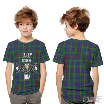 Bailey Tartan Kid T-Shirt with Family Crest DNA In Me Style Youth XL Size14 - Tartan Vibes Clothing