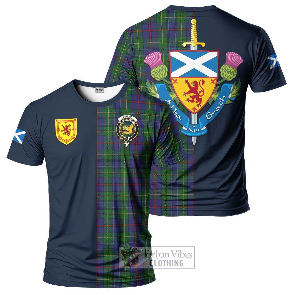 Bailey Tartan T-Shirt Alba with Scottish Lion Royal Arm Half Style Kid's Shirt - Tartan Vibes Clothing