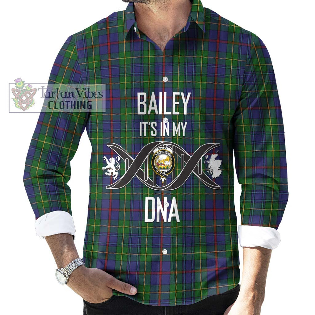 Bailey Tartan Long Sleeve Button Shirt with Family Crest DNA In Me Style Men's Shirt S - Tartanvibesclothing Shop