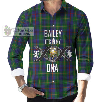 Bailey Tartan Long Sleeve Button Shirt with Family Crest DNA In Me Style Men's Shirt S - Tartanvibesclothing Shop