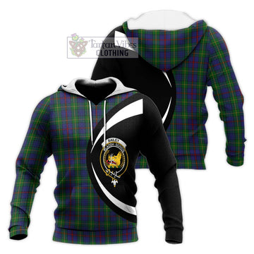 Bailey Tartan Knitted Hoodie with Family Crest Circle Style Unisex Knitted Pullover Hoodie - Tartan Vibes Clothing