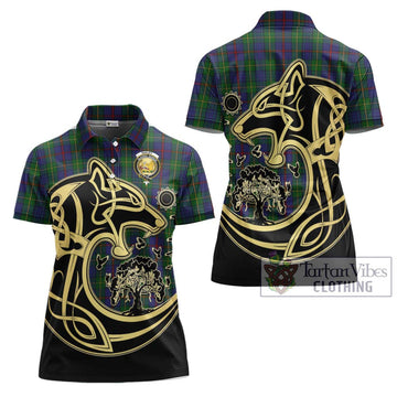 Bailey Tartan Women's Polo Shirt with Family Crest Celtic Wolf Style Women - Tartan Vibes Clothing