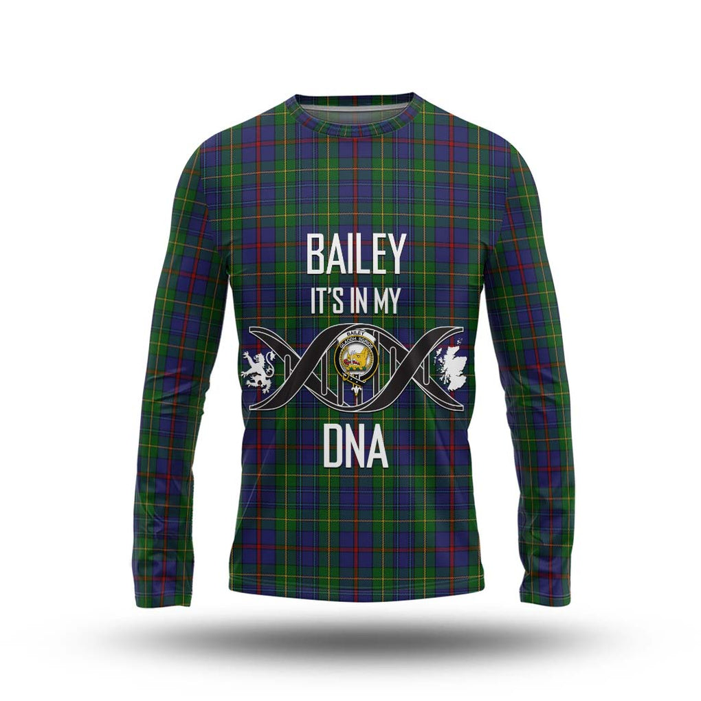 Bailey Tartan Long Sleeve T-Shirt with Family Crest DNA In Me Style Unisex - Tartan Vibes Clothing