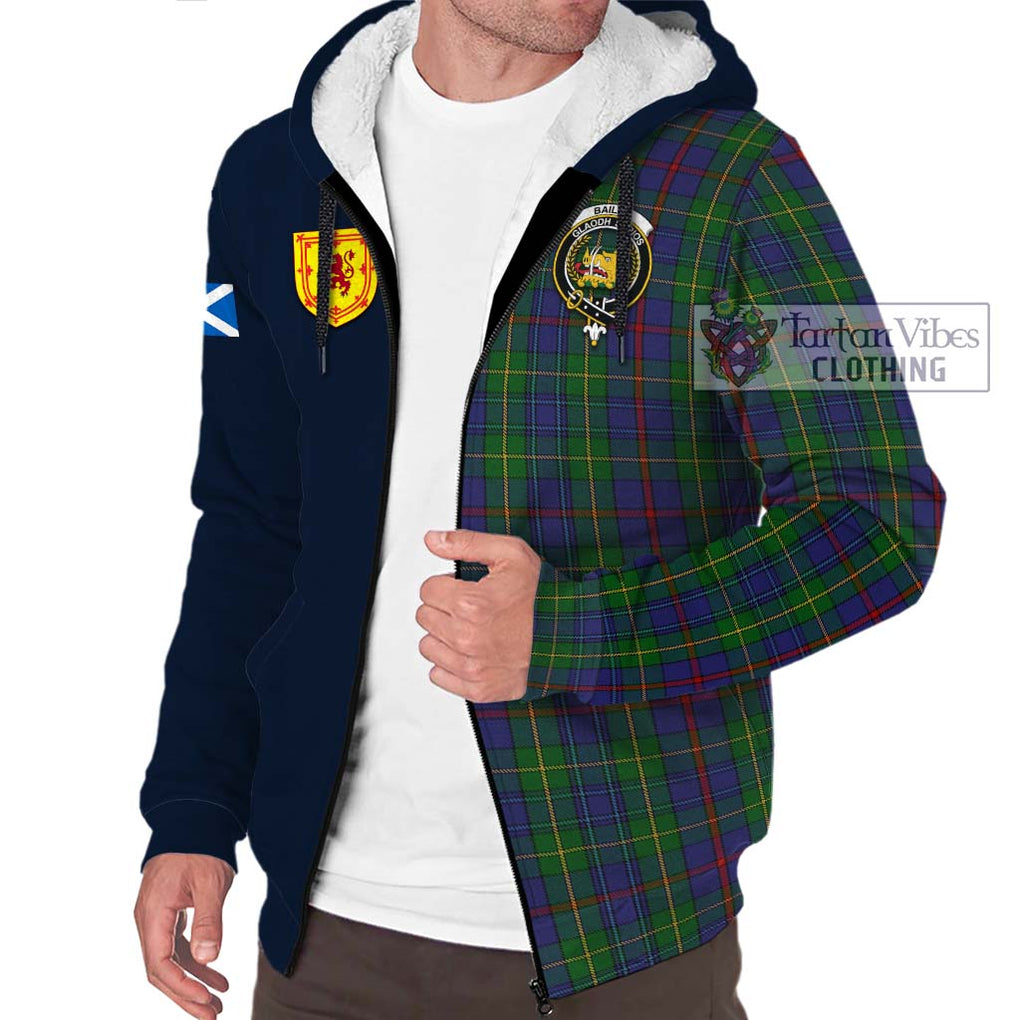 Bailey Tartan Sherpa Hoodie Alba with Scottish Lion Royal Arm Half Style - Tartan Vibes Clothing